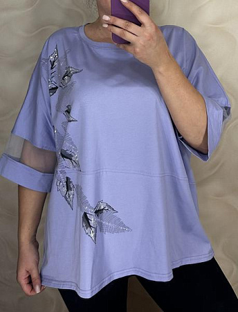 Футболка Levisha 26036 lilac - делук