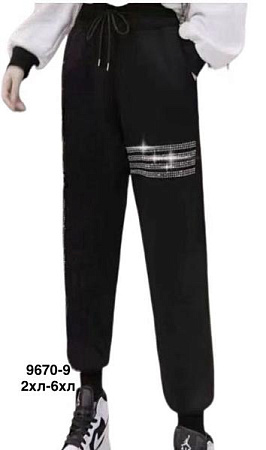 Штаны Спорт Minh 9670-9 black - делук