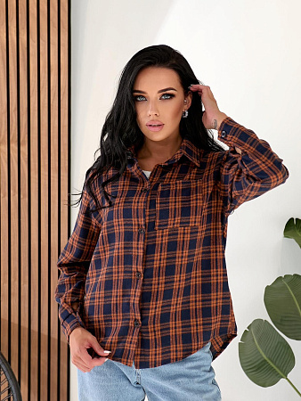 Рубашка Bat 899 brown-navy - делук