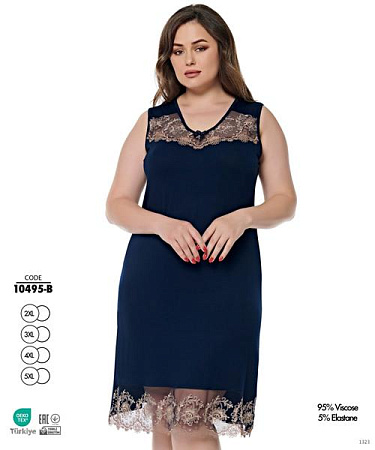 Ночнушка Cotpark 10495B navy - делук
