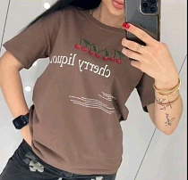 Футболка Lora LR1148 brown - делук