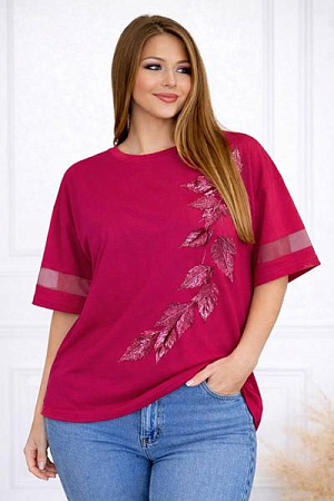 Футболка Elena&Vika 26036 crimson - делук