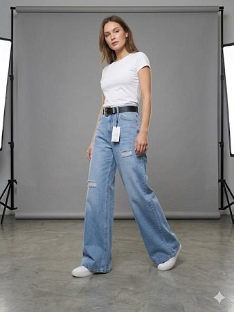 Джинсы Maxim Jeans 3340-073-1 l.blue - делук