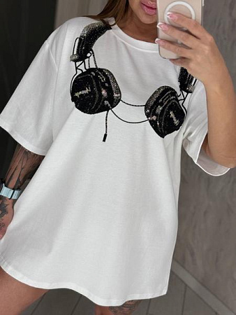 Футболка Lora LR1073 white - делук