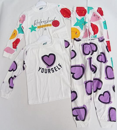 Пижама Meloria 1005-4 white-lilac - делук