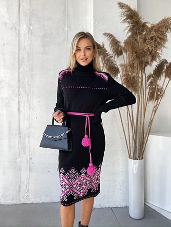 Платье Liza Brend 1106 black-pink - делук