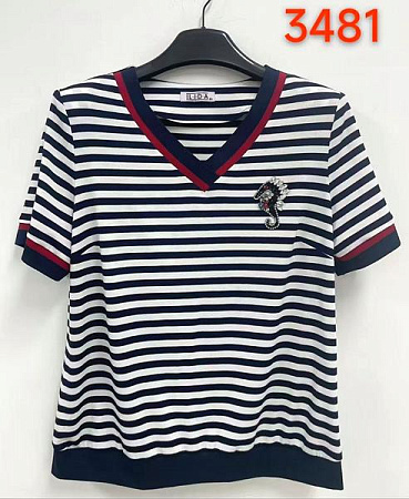 Футболка Lida 3481 black-white - делук