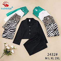Пижама Saimeiqi 2432 white-black - делук