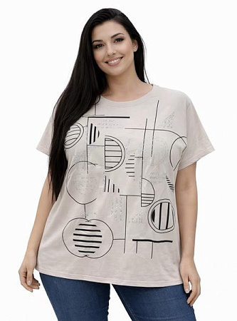 Футболка Elena&Vika 26008 l.beige - делук