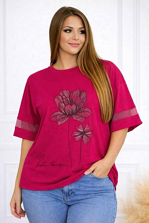 Футболка Elena&Vika 26035 crimson - делук