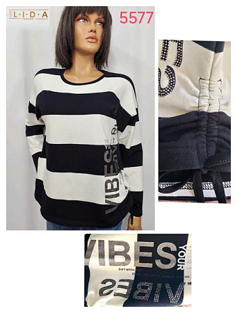 Свитер Lida 5577 white-black - делук
