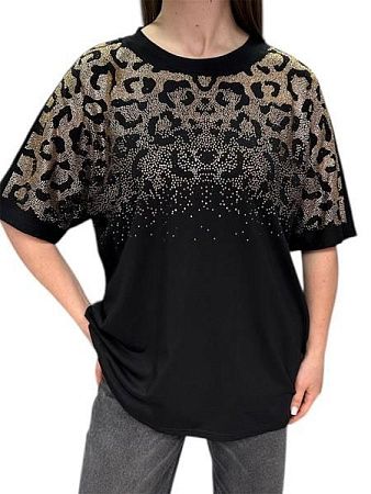 Футболка Elena&Vika 25110 black-beige - делук