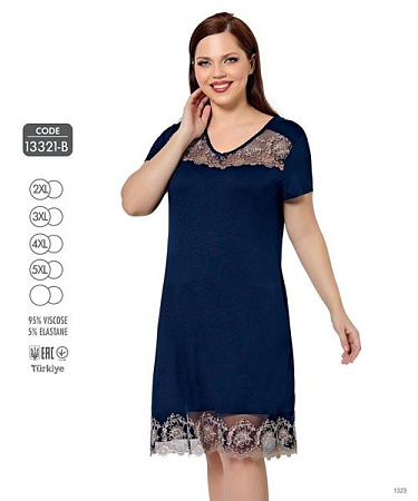 Ночнушка Cotpark 13321B navy - делук