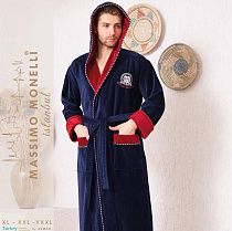 Халат Romeo Life RL454 navy-wine - делук