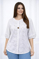 Блузка Levisha 26030 white - делук