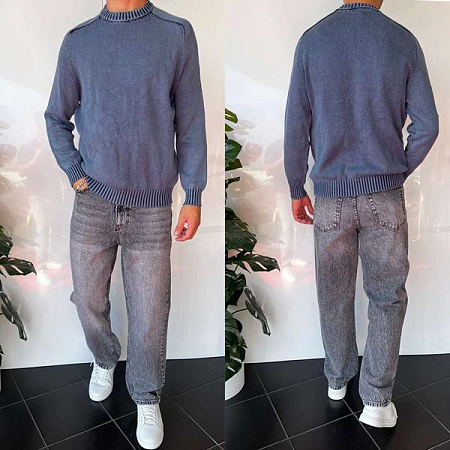 Свитер Three Black 2384 l.blue - делук