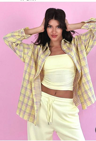 Рубашка Lora LR1239 yellow - делук