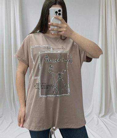 Футболка Elena&Vika 25314 beige - делук