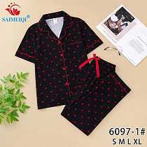 Пижама Estima 6097-1 black-red - делук