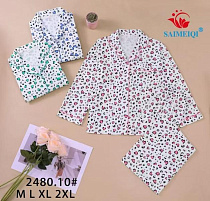 Пижама Estima 2480-10 white-pink - делук