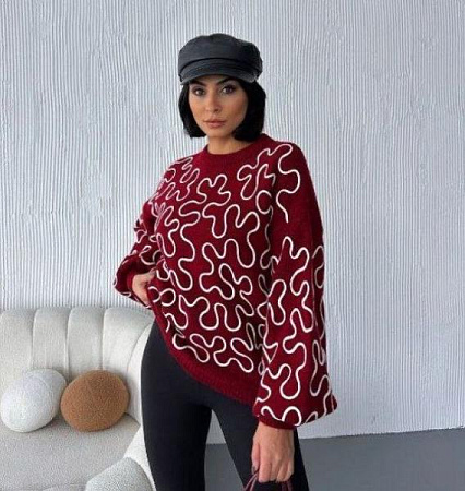 Свитер Lora LR835 wine - делук