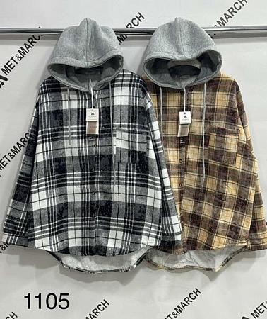 Рубашка Met&March 1105 grey-l.grey - делук