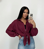 Рубашка Lora LR1267 wine - делук