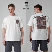 Футболка Three Black 90580 white - делук