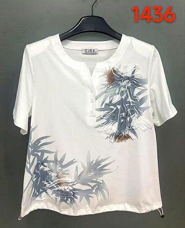 Футболка Lida 1436 white-l.blue - делук