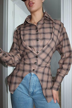 Рубашка Style Nadezhda 033-1 l.brown - делук