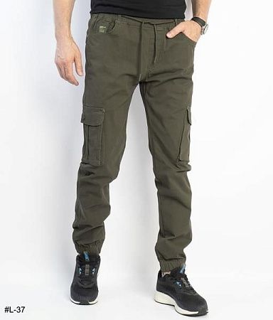 Джоггеры Basanjiu L37 khaki - делук