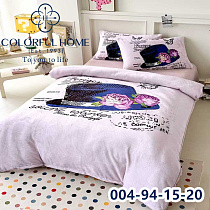 Тепла дитяча велюрова постіль 004-94-15-20 violet - делук