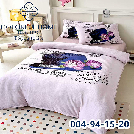 Тепла дитяча велюрова постіль 004-94-15-20 violet - делук