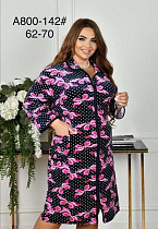 Халат Anion A800-142 black-pink - делук