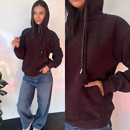 Худи Three Black Women TB83 brown - делук