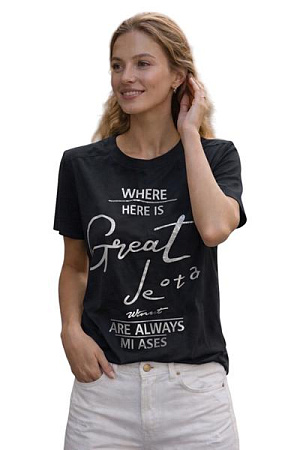 Футболка Levisha 25033 black - делук