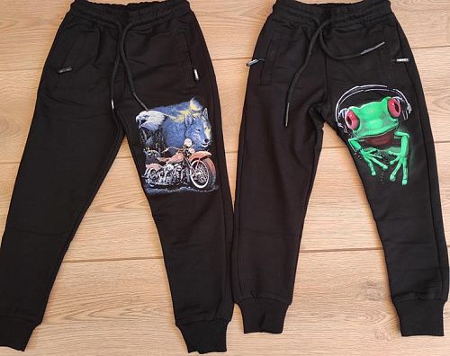 Штаны Спорт Emir Kids 182 black-green - делук